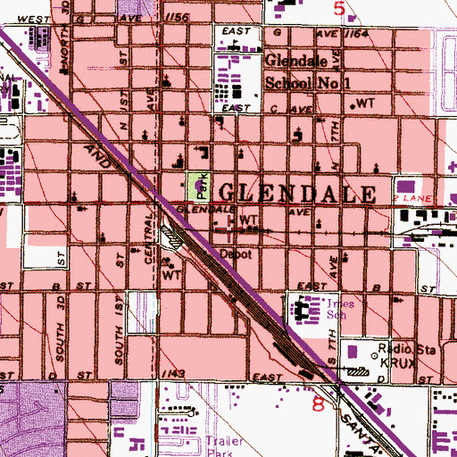 Topographic Map of Glendale Police Department, AZ