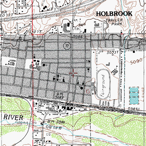 Topographic Map of Holbrook Police Department, AZ