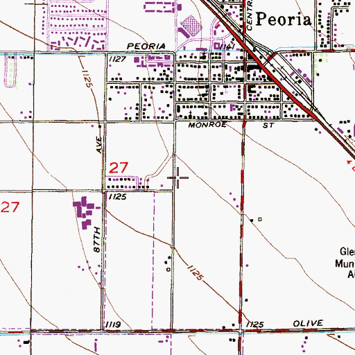 Topographic Map of Peoria Police Department, AZ
