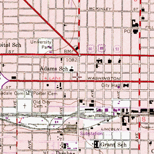 Topographic Map of Phoenix Police Department Headquarters, AZ