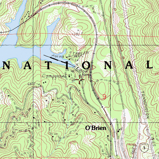 Topographic Map of Shasta Marina, CA