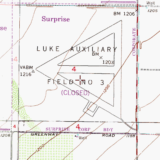 Topographic Map of Surprise Police Department, AZ