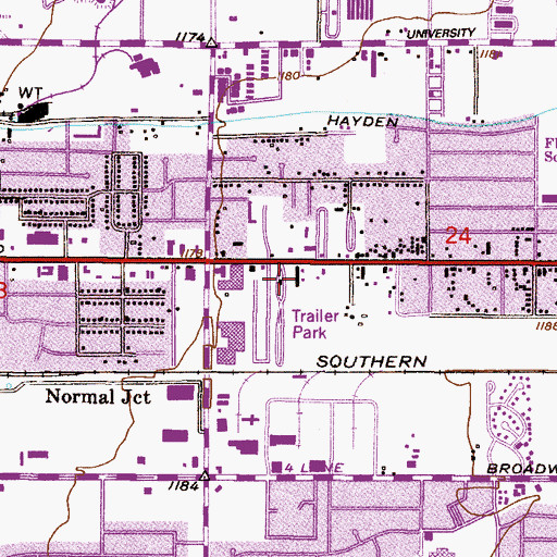 Topographic Map of Tempe Police Department Apache Substation, AZ
