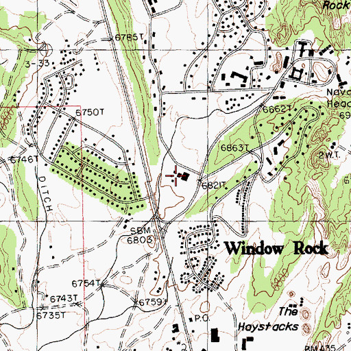 Topographic Map of Window Rock Police Department, AZ