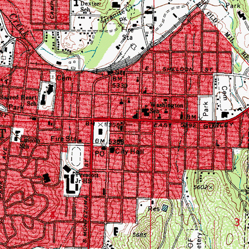 Topographic Map of Yavapai County Sheriff's Office Headquarters, AZ