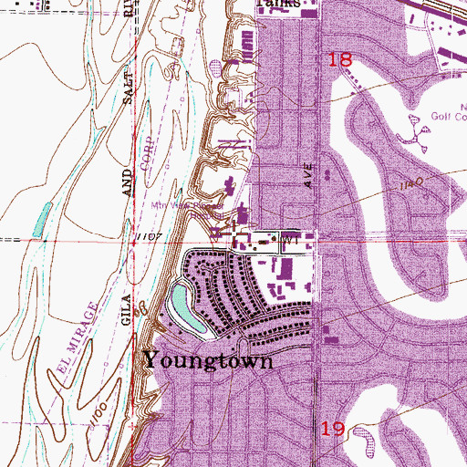 Topographic Map of Youngtown Police Department, AZ