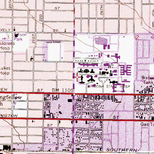 Topographic Map of Arizona State Prison Complex Phoenix, AZ