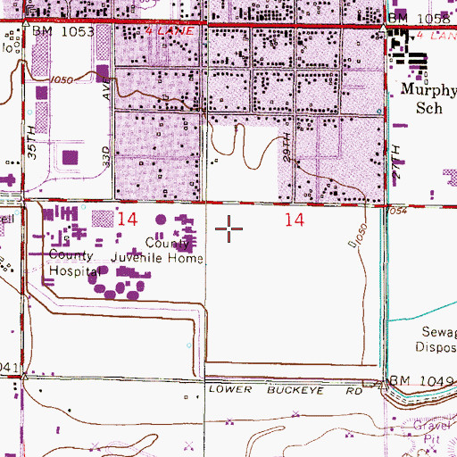 Topographic Map of Maricopa County Estrella Jail, AZ