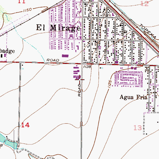 Topographic Map of El Mirage Fire Department, AZ