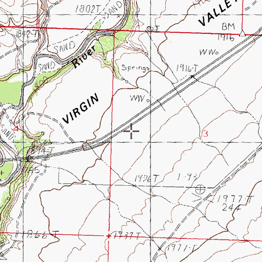 Topographic Map of Beaver Dam - Littlefield Fire District Station 2, AZ