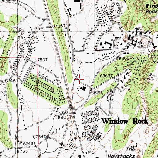 Topographic Map of Navajo Nation Department of Fire and Rescue Services Station 10 Window Rock, AZ