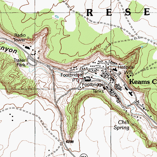 Topographic Map of Keams Canyon Fire Department, AZ
