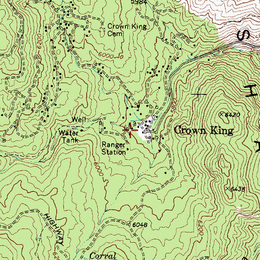 Topographic Map of Crown King Fire Department, AZ