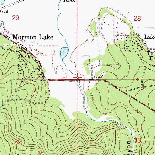 Topographic Map of Mormon Lake Volunteer Fire Department, AZ