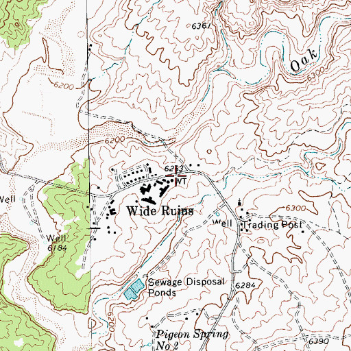Topographic Map of Wide Ruins Fire Department, AZ