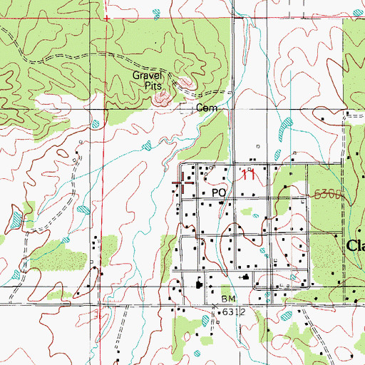 Topographic Map of Clay Springs Pinedale Fire Department Station 620, AZ