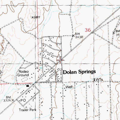Topographic Map of Lake Mohave Ranchos Fire Department, AZ