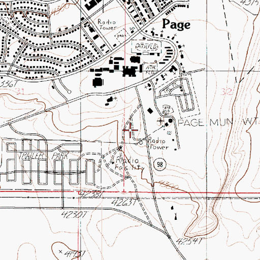 Topographic Map of Page Fire Department, AZ