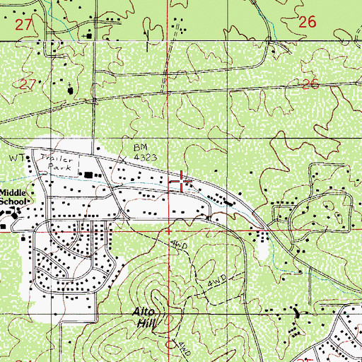 Topographic Map of Oracle Fire District, AZ