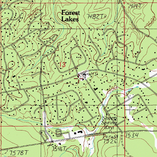 Topographic Map of Forest Lakes Fire Department, AZ