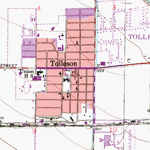 Topographic Map of Tolleson Fire Department, AZ