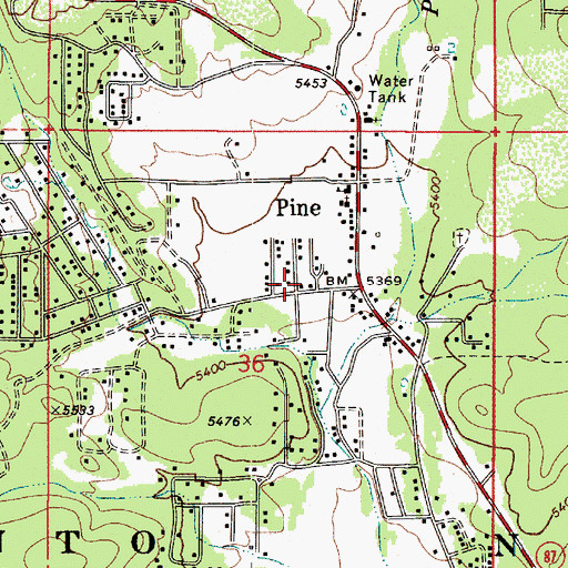 Topographic Map of Pine - Strawberry Fire District Station 41, AZ