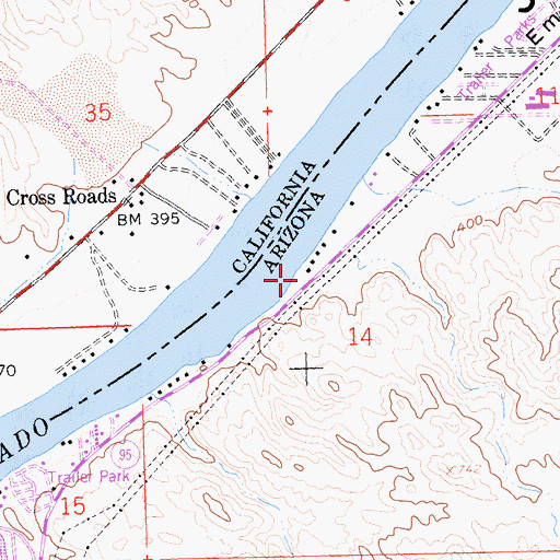 Topographic Map of Buckskin Fire Department Station 11, AZ