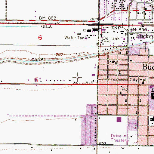 Topographic Map of Buckeye Valley Fire District Station 324, AZ