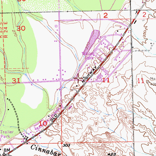 Topographic Map of Ehrenberg Volunteer Fire Department, AZ