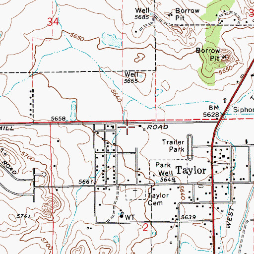 Topographic Map of Snowflake - Taylor Ambulance, AZ
