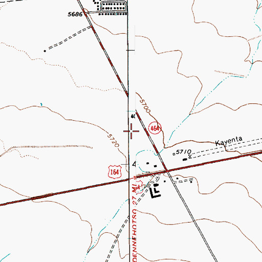 Topographic Map of Kayenta Fire Department, AZ