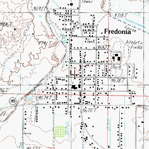 Topographic Map of Fredonia Fire Department, AZ