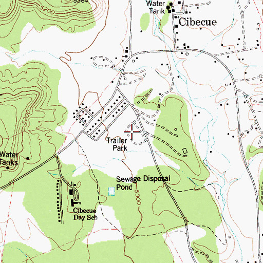 Topographic Map of White Mountain Apache Tribal Fire and Rescue Department Station 820 Cibecue, AZ