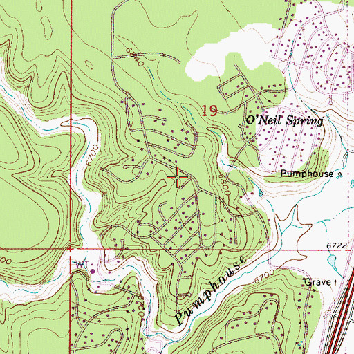 Topographic Map of Highlands Fire District Headquarters Station 21, AZ