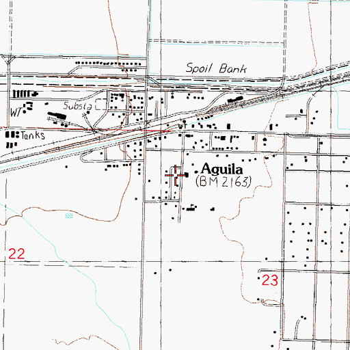 Topographic Map of Aguila Volunteer Fire Department, AZ
