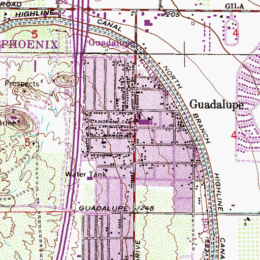 Topographic Map of Guadalupe Fire Department, AZ