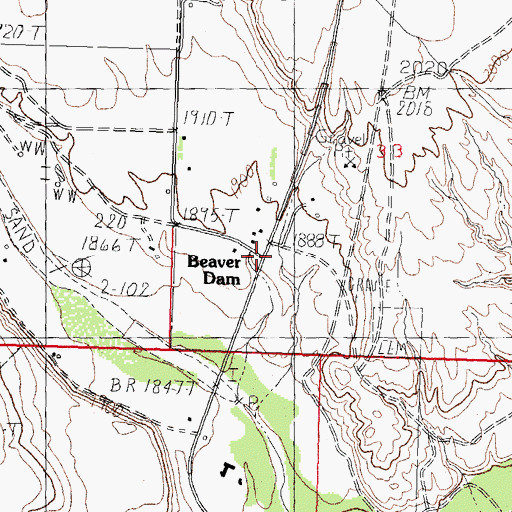 Topographic Map of Beaver Dam - Littlefield Fire District Station 1, AZ