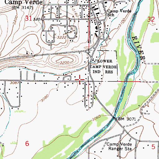 Topographic Map of Camp Verde Fire District Station 83, AZ