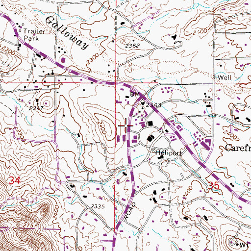 Topographic Map of Rural - Metro Fire Department Station 821 Carefree Fire Department, AZ