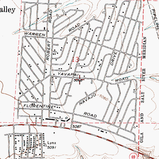 Topographic Map of Central Arizona Fire and Medical Authority Fire Station 53, AZ
