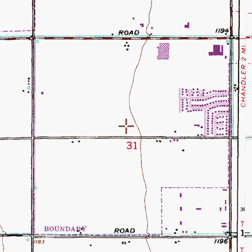 Topographic Map of Chandler Fire Department Station 3, AZ