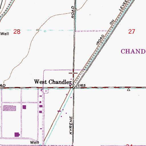 Topographic Map of Chandler Fire Department Station 4, AZ
