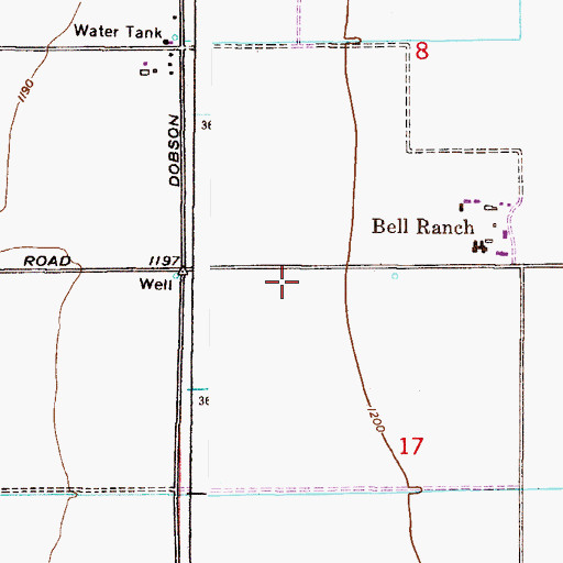 Topographic Map of Chandler Fire Department Station 5, AZ