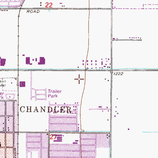 Topographic Map of Chandler Fire Department Station 6, AZ