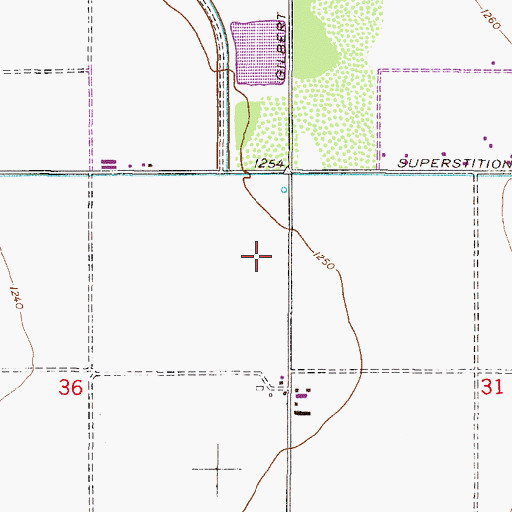 Topographic Map of Chandler Fire Department Station 7, AZ