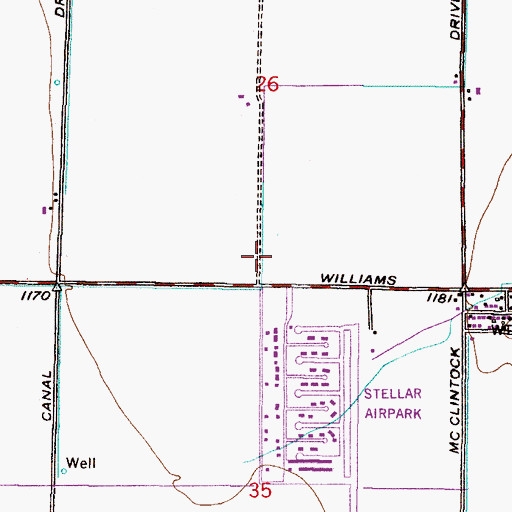 Topographic Map of Chandler Fire Department Station 9, AZ