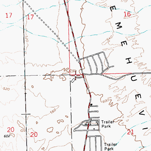 Topographic Map of Desert Hills Fire Department Station 1, AZ