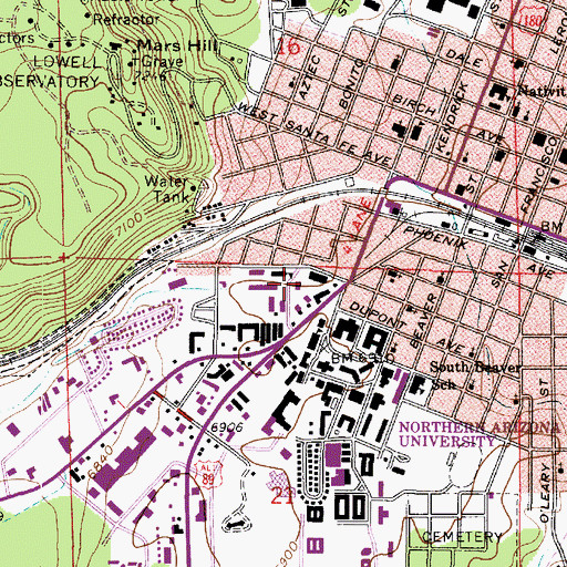 Topographic Map of Flagstaff Fire Department Station 7, AZ