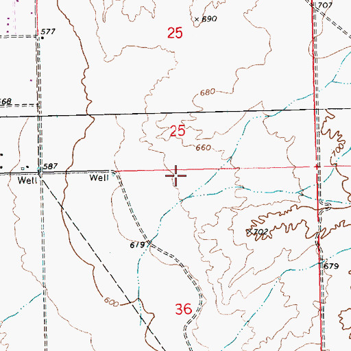 Topographic Map of Fort Mojave Mesa Fire Department Station 91 Headquarters, AZ