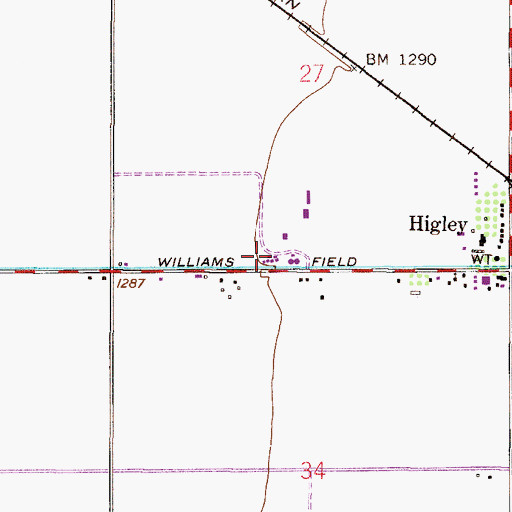Topographic Map of Gilbert Fire Department Station 1, AZ